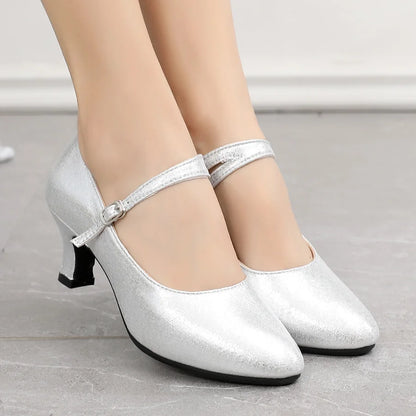 High Heels Dance Shoes Women Mary Jane Shoes Big Size Ballroom Jazz Tango Dance Shoes for Outdoors Dancing Shoes for Women