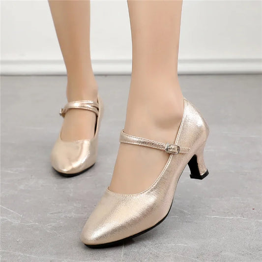 High Heels Dance Shoes Women Mary Jane Shoes Big Size Ballroom Jazz Tango Dance Shoes for Outdoors Dancing Shoes for Women