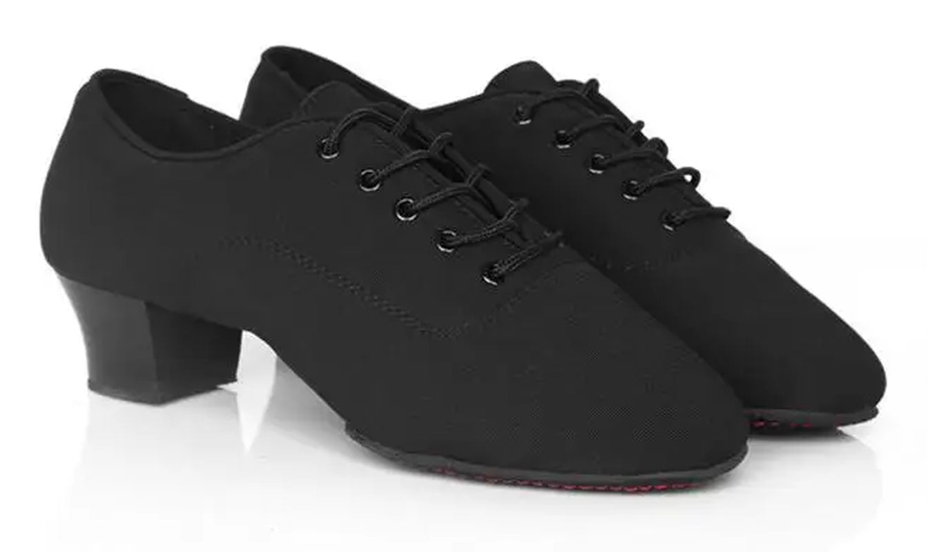 Men Shoes Latin Dance Shoes Adult Two Point Soles Teacher Shoes Soft Dance Shoes Male Oxford Cloth Heel 4.5Cm
