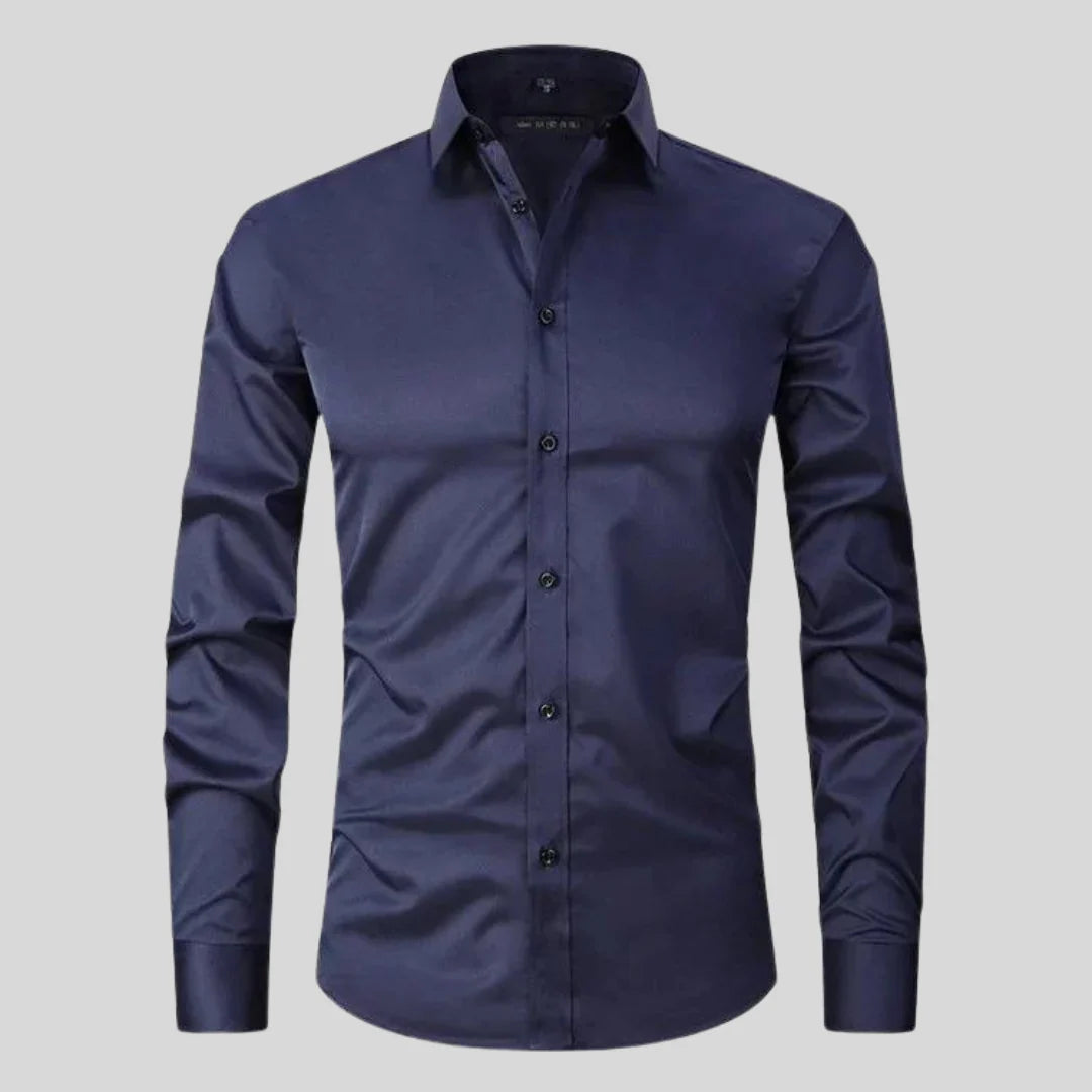 Men'S Silk Stretch Slim Fit Formal Business Dress Shirt