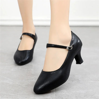 High Heels Dance Shoes Women Mary Jane Shoes Big Size Ballroom Jazz Tango Dance Shoes for Outdoors Dancing Shoes for Women