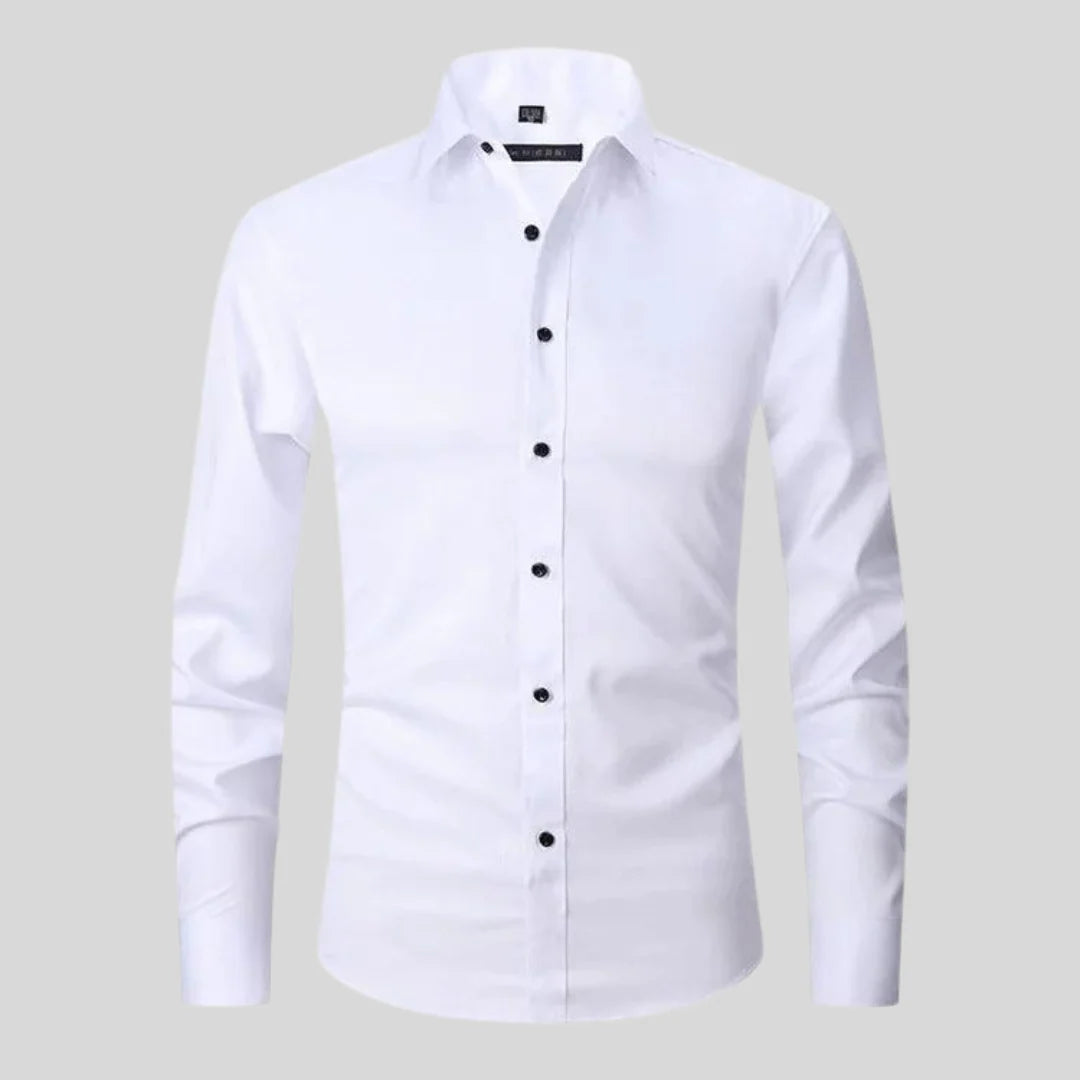 Men'S Silk Stretch Slim Fit Formal Business Dress Shirt