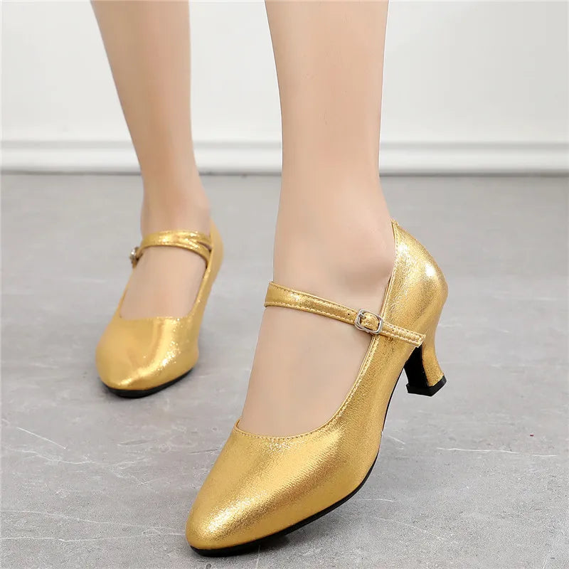 High Heels Dance Shoes Women Mary Jane Shoes Big Size Ballroom Jazz Tango Dance Shoes for Outdoors Dancing Shoes for Women