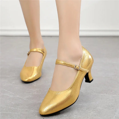 High Heels Dance Shoes Women Mary Jane Shoes Big Size Ballroom Jazz Tango Dance Shoes for Outdoors Dancing Shoes for Women