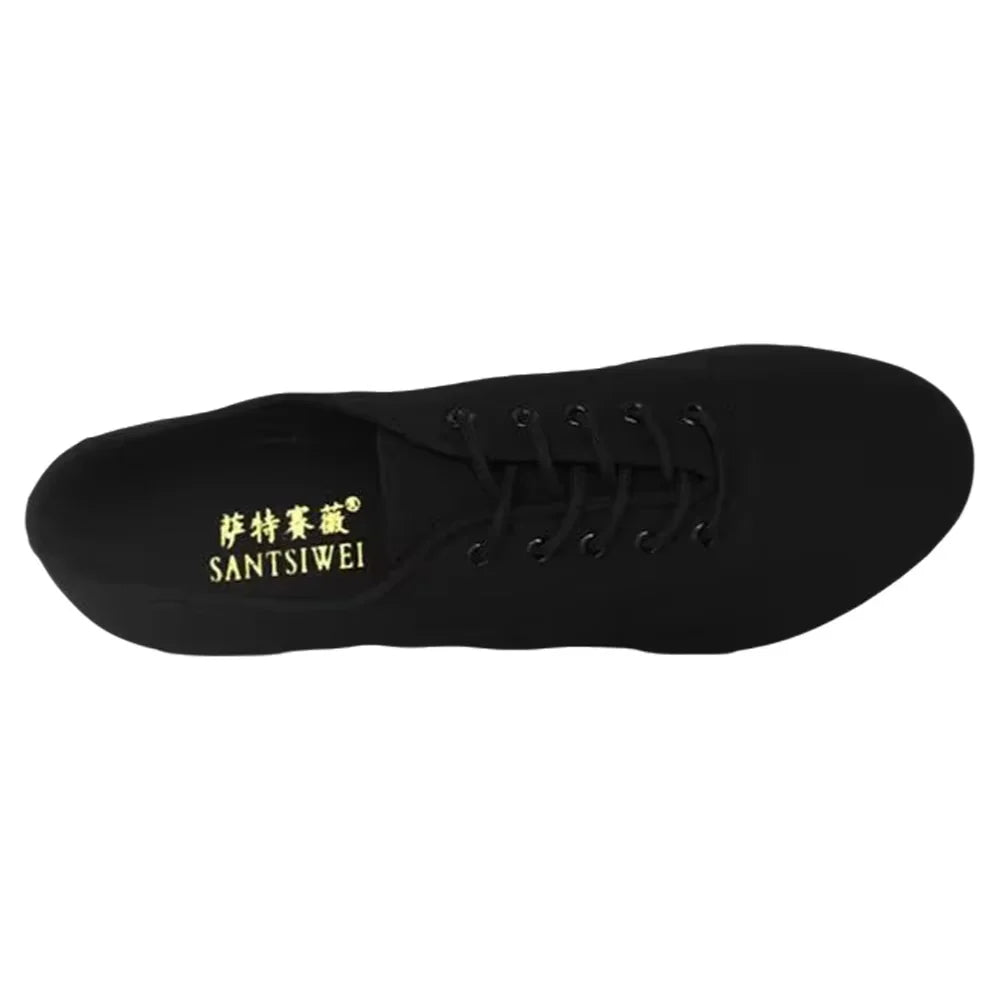 Men Shoes Latin Dance Shoes Adult Two Point Soles Teacher Shoes Soft Dance Shoes Male Oxford Cloth Heel 4.5Cm