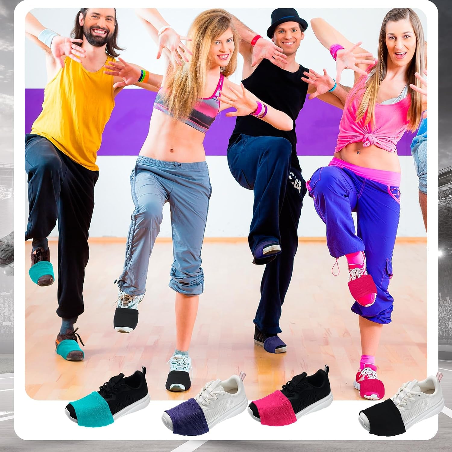 8 Pairs Dance Shoe Covers over Shoes Socks for Dancer Women