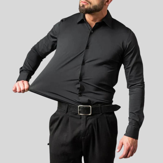 Men'S Silk Stretch Slim Fit Formal Business Dress Shirt