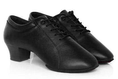 Men Shoes Latin Dance Shoes Adult Two Point Soles Teacher Shoes Soft Dance Shoes Male Oxford Cloth Heel 4.5Cm