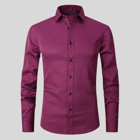 Men'S Silk Stretch Slim Fit Formal Business Dress Shirt