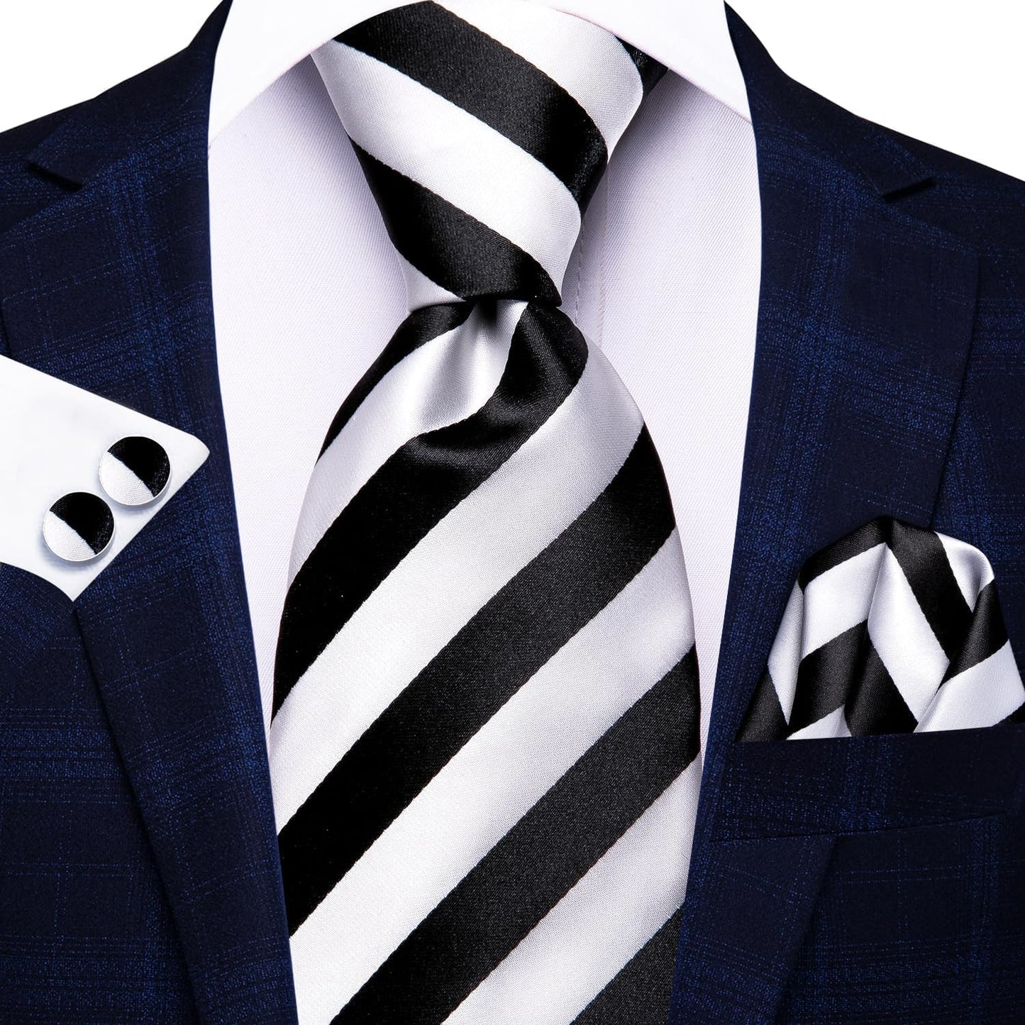 Lot 5 Pcs Gift Box Mens Tie Set Necktie with Pocket Square Cufflinks Silk Neck Tie Collection
