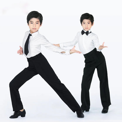 Professional Men Black Latin Dance Pants Boys Adult Satin Ballroom Dance Pants Salsa Tango Rumba Samba Cha Cha Latin Trousers