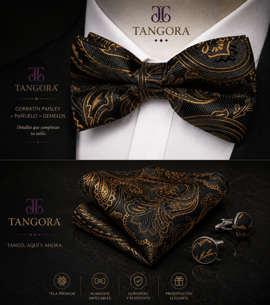 Set Corbatín Paisley y Tirantes Ajustables - Hombre