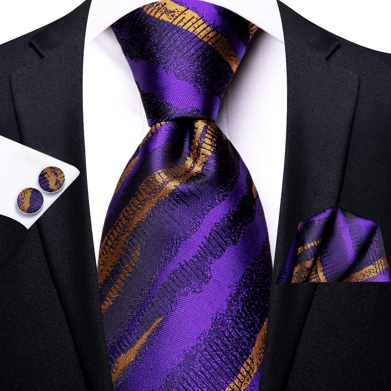 Lot 5 Pcs Gift Box Mens Tie Set Necktie with Pocket Square Cufflinks Silk Neck Tie Collection