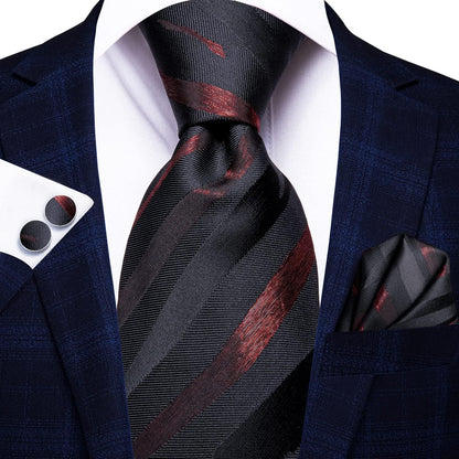 Lot 5 Pcs Gift Box Mens Tie Set Necktie with Pocket Square Cufflinks Silk Neck Tie Collection